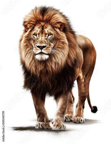Lion Illustration, realistic, graphical resource for logo design, posters, t shirts, graphic design. Generative AI © Art for Insomniacs