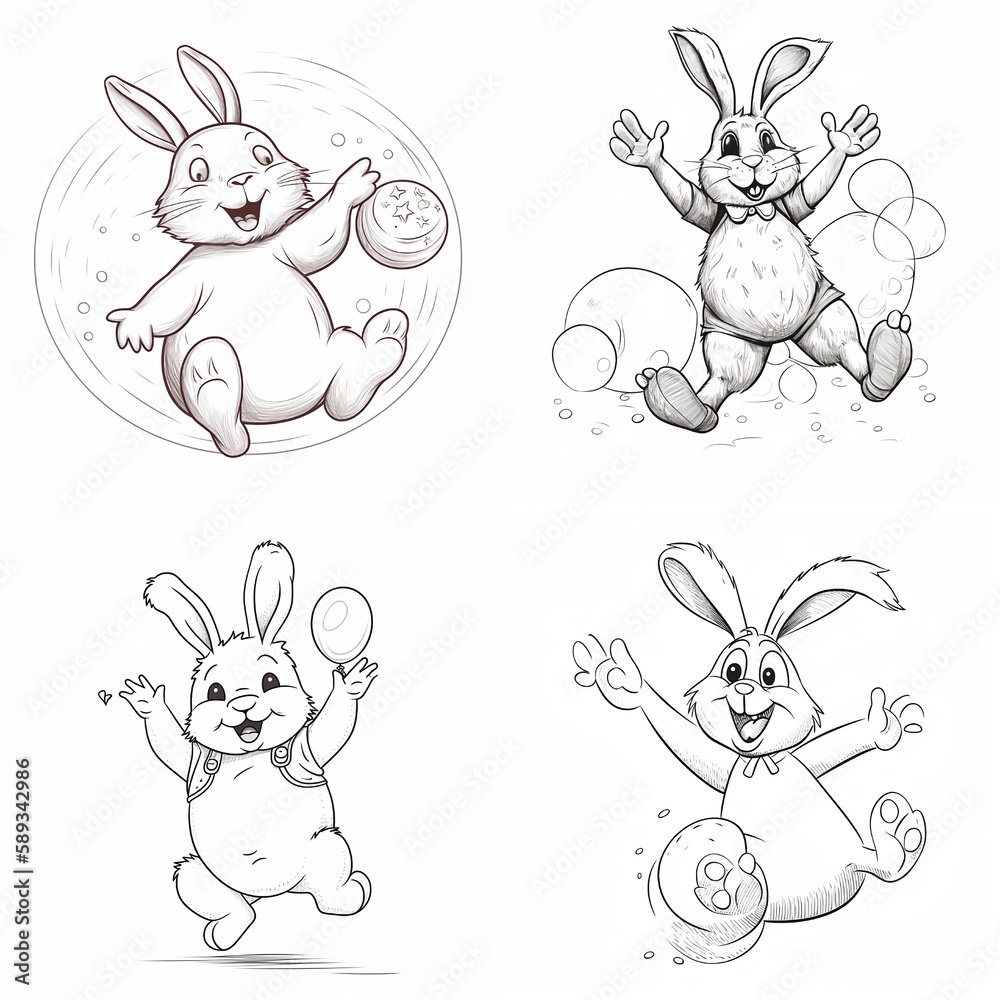 set of easter rabbits set of easter rabbits