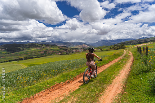 Biking woman Landscapes