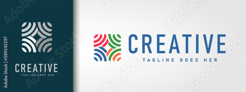 abstract creative logo design, Abstract logo multicolored squares for company design