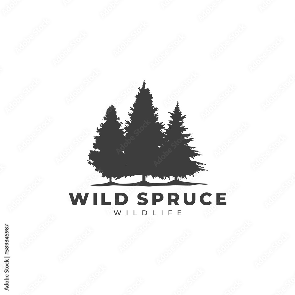 Spruce tree logo on white background