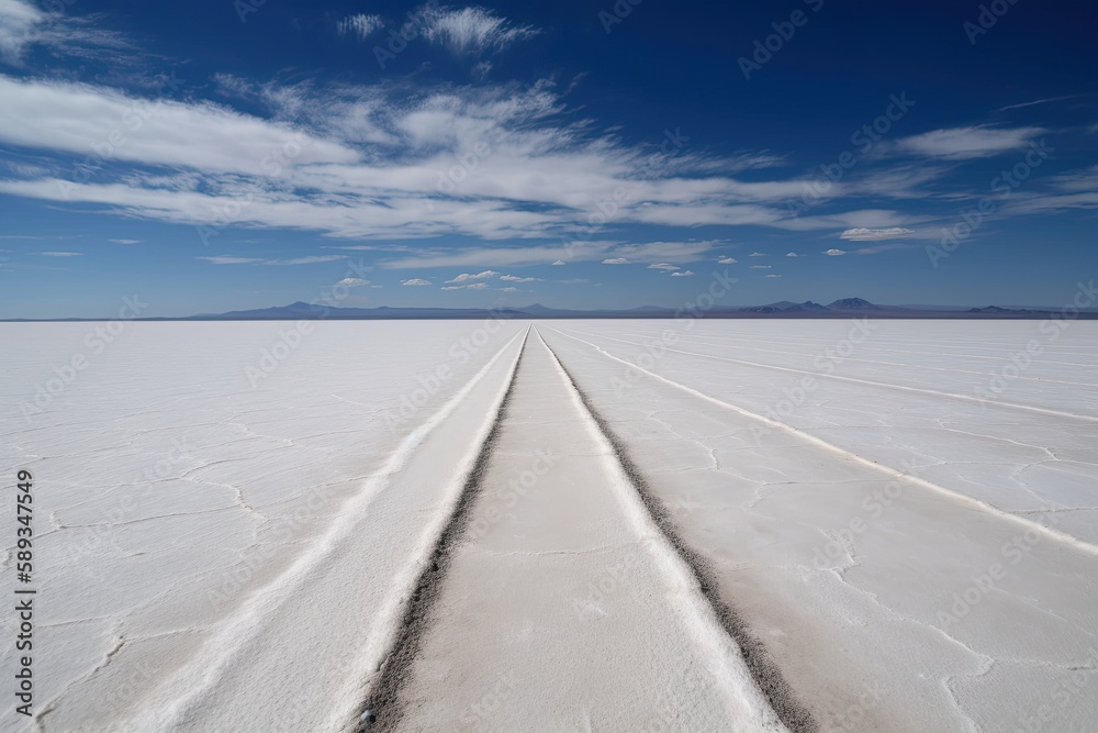 A Purity of Forever Lost Thoughts on the Solar Expressway to Heaven: A Remote Course on the Infinite White Road to the Blue Horizon in Bolivia's Salar: Generative AI