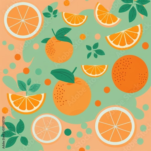 Ilustra    o de fundo pastel laranja padr  o de fruta.