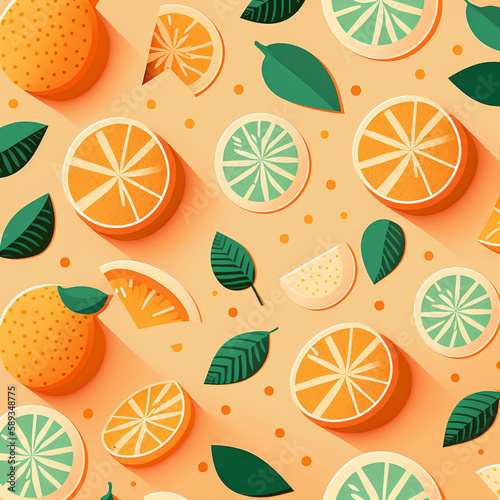 Ilustra    o de fundo pastel laranja padr  o de fruta.