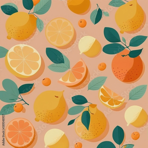Ilustra    o de fundo pastel laranja padr  o de fruta.
