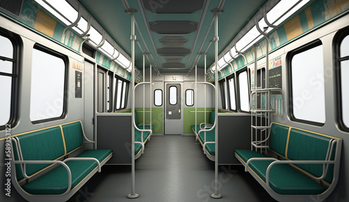 Train Empty Interior  Generative AI