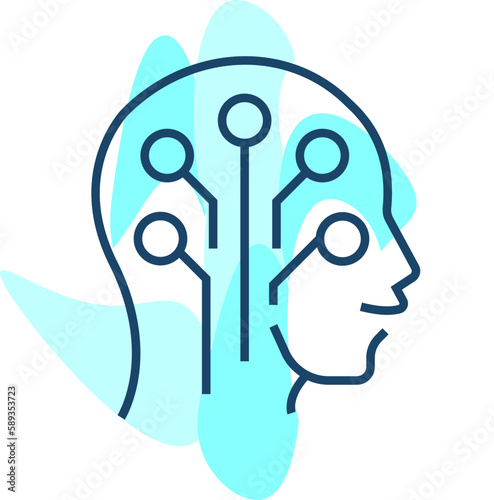Artificial Intelligence (AI) icon concept with ChatGPT, artificial intelligence chatbot, Machine learning.