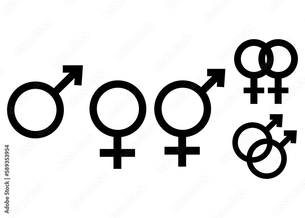 Vector Men and women sexuality symbol vector. human rights gender ...
