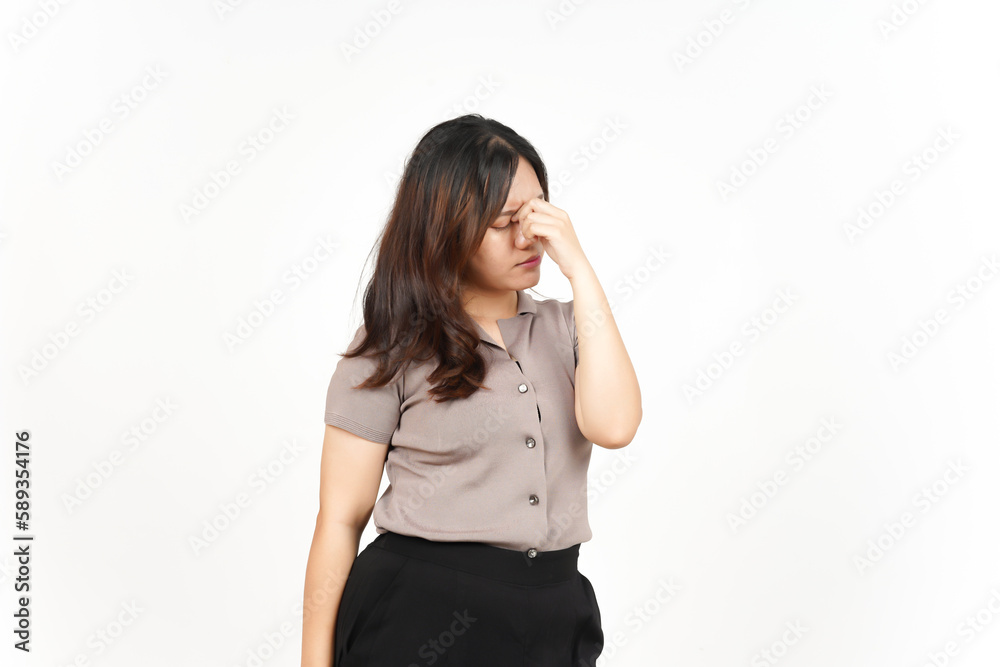 Suffering Headache Gesture Of Beautiful Asian Woman Isolated On White Background Suffering Headache Gesture Of Beautiful Asian Woman Isolated On White Background