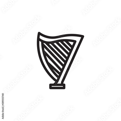 Harp Music String Outline Icon