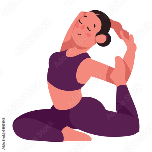 woman in noose yoga position