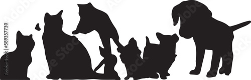 silhouette of a animals