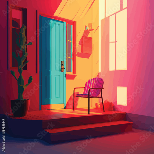 Vibrant Home: A Saturated Palette of Graphic Illustrations