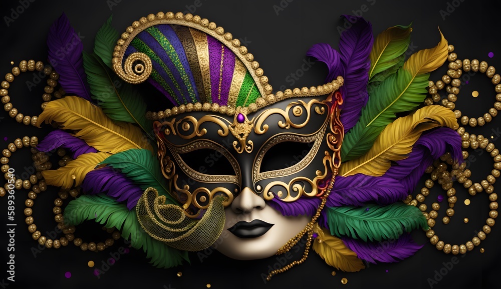venetian carnival mask created using AI Generative Technology