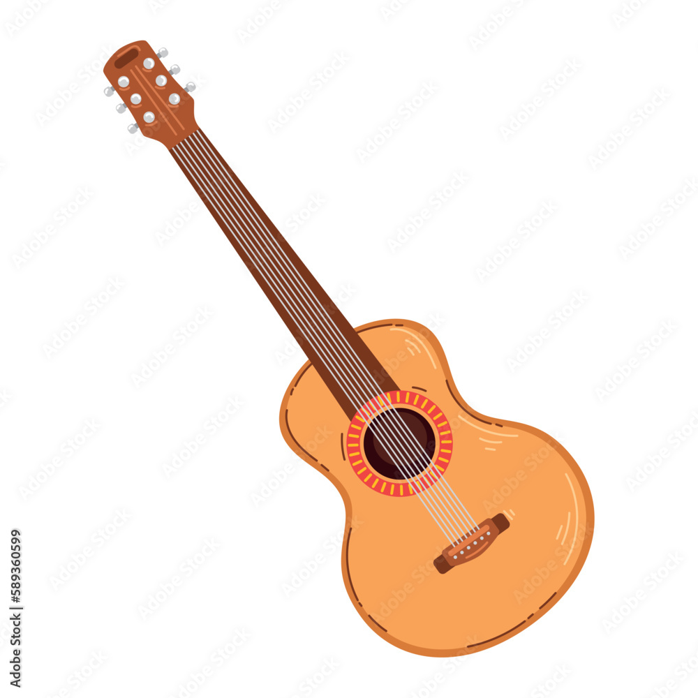 Acoustic wood guitar