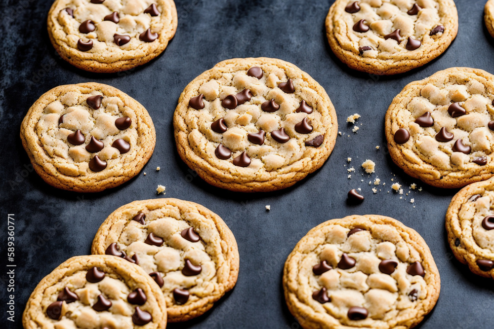 Cookies on a table. Generative AI Cookies on a table. Generative AI
