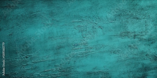 Colorful textured background wall. Concrete cement speckled cracked wallpaper. Teal green.