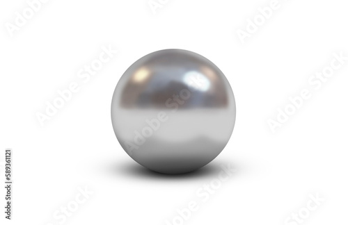Esfera estilo 3d de metal isolada em fundo branco