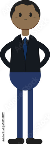 businessman standing up character cartoon