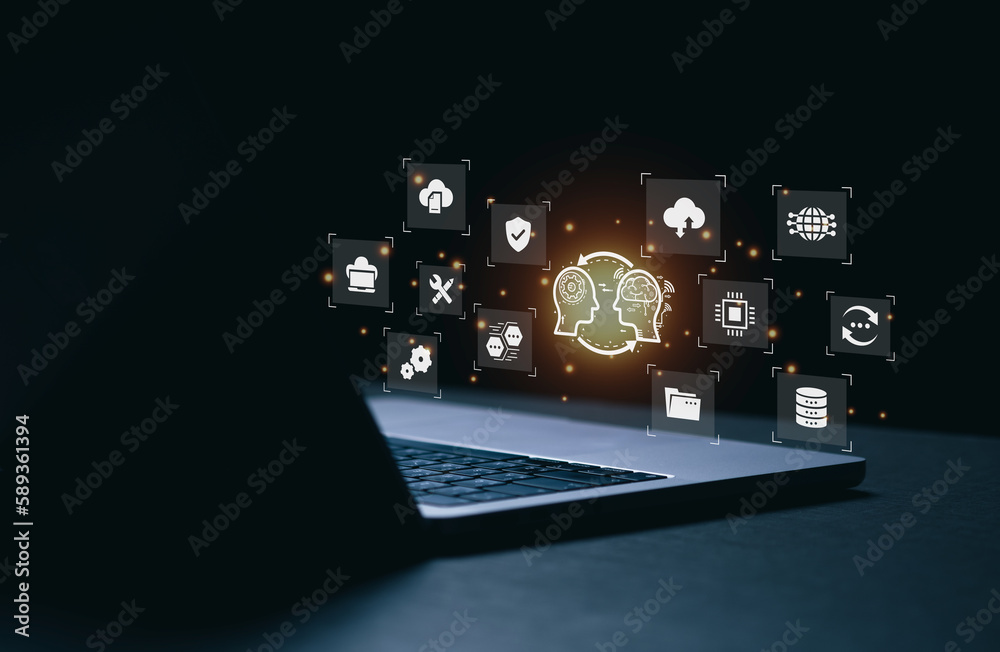 Fototapeta premium Ideas management, Knowledge transfer. Brainstorming concept.