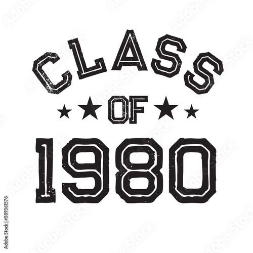 Class Of 1980 t shirt Design Vector, Vintage Class