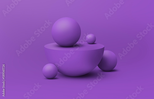 Esferas roxas ilustradas estilo 3d