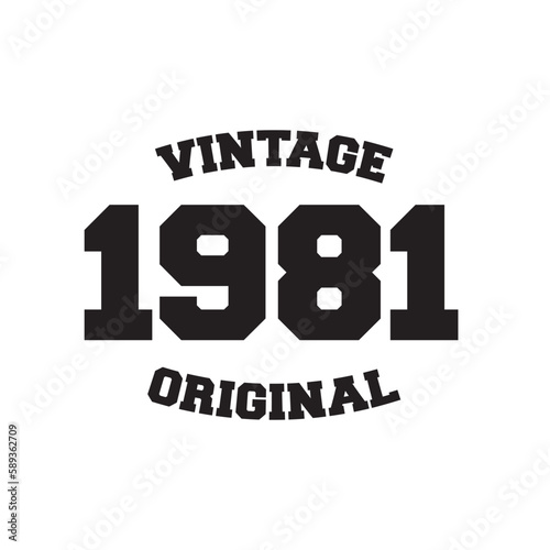 1981 vintage retro t shirt design vector