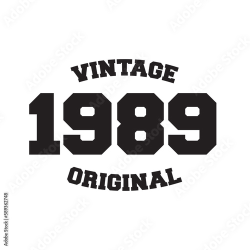1989 vintage retro t shirt design vector photo
