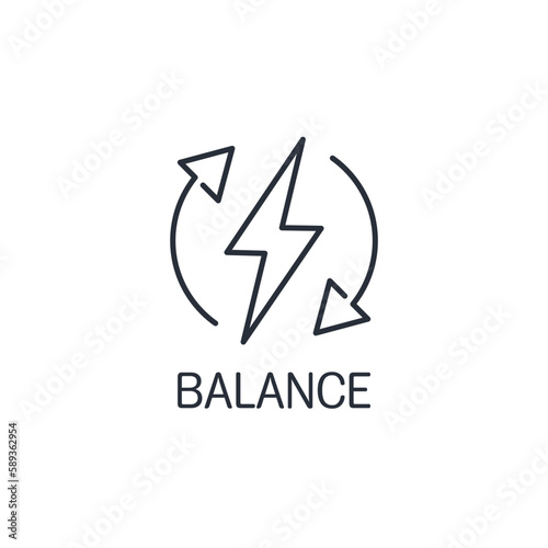 Energy balance. Vector linear icon isolated on white background.
