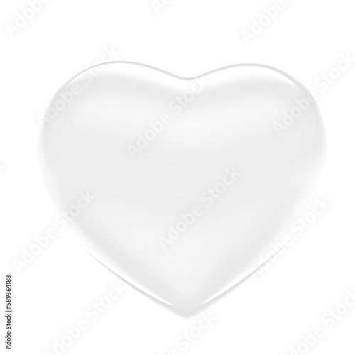 Heart glass 3d render