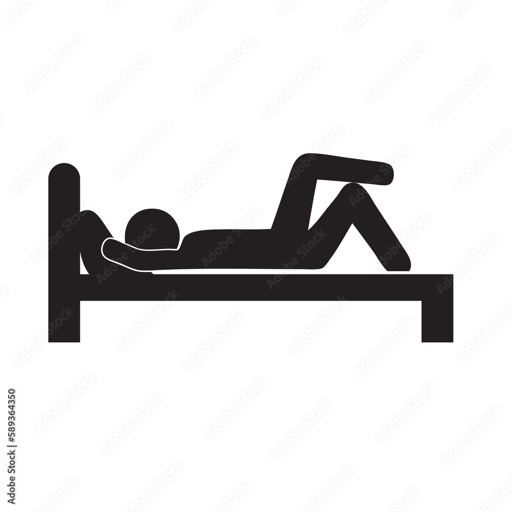 Symbol of a person lying on a bed Symbol of a person lying on a bed