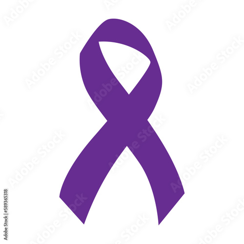 Icon symbol of struggle and awareness, purple ribbon. vector