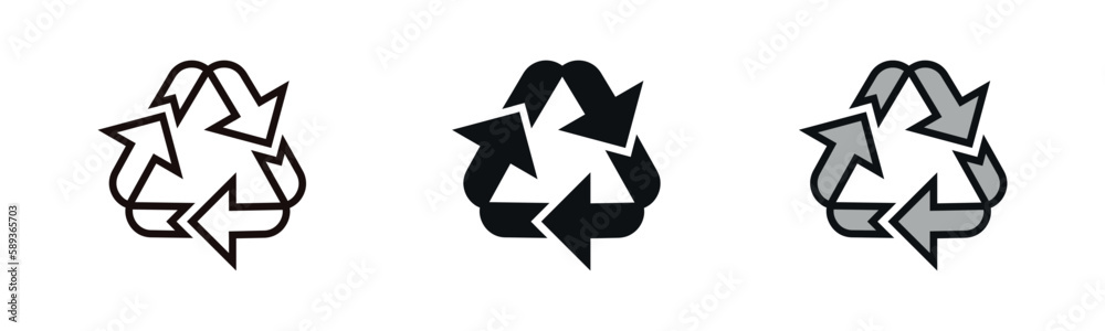 Recycle triangle arrow vector icon illustration Recycle triangle arrow vector icon illustration