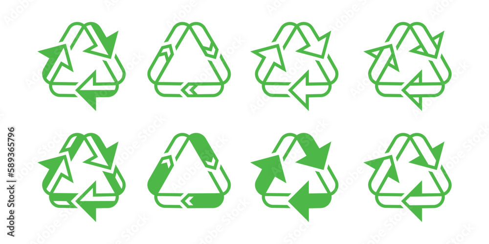 Set of recycle icon vector Set of recycle icon vector