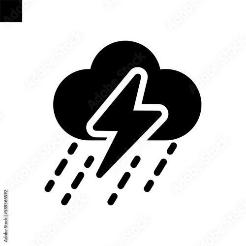 rain icon solid style vector