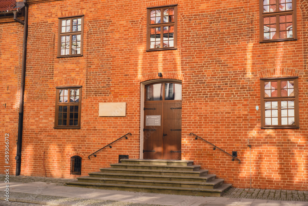 Elblag, Poland August 2022. Architecture houses building View of City
