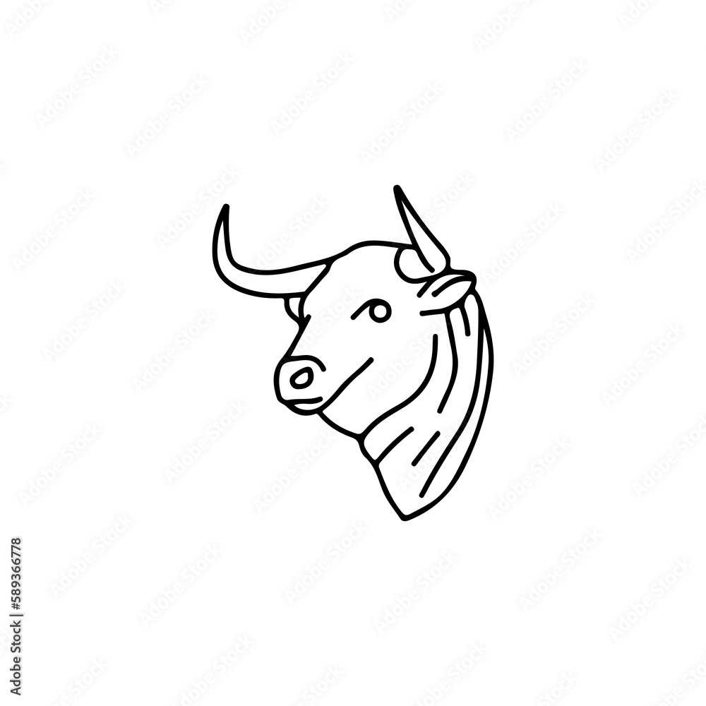 vector illustration of a bull's head