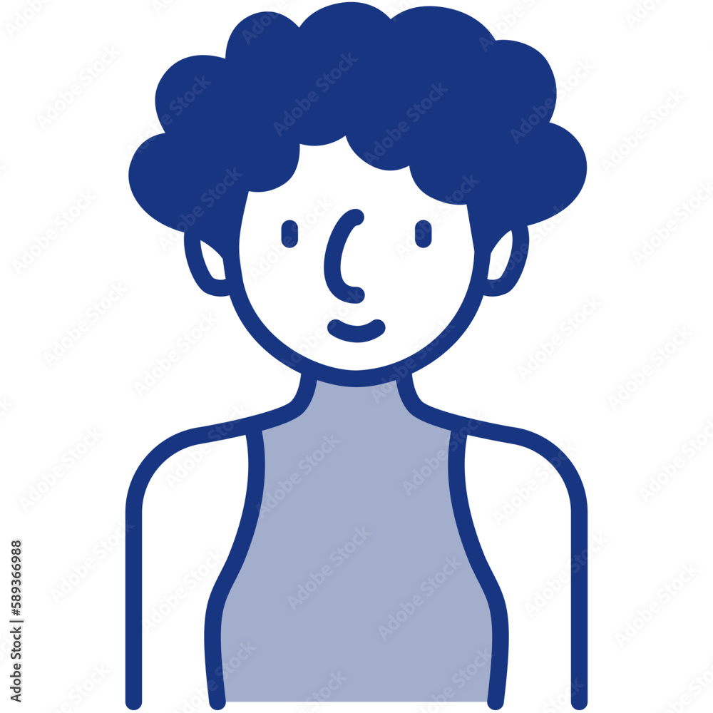female avatar blue icon