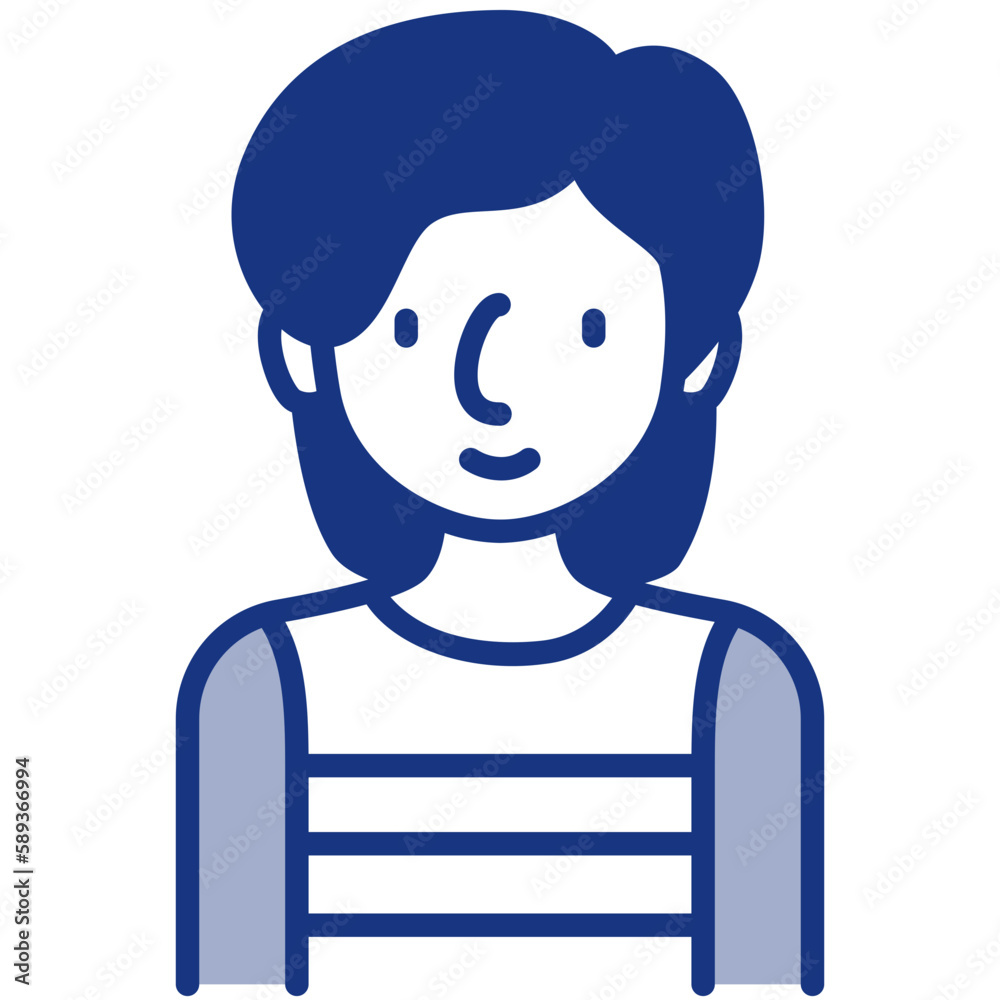 Obraz premium female avatar blue icon