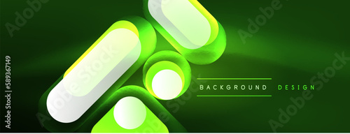 Neon circle abstract background. Template for wallpaper, banner, presentation, background