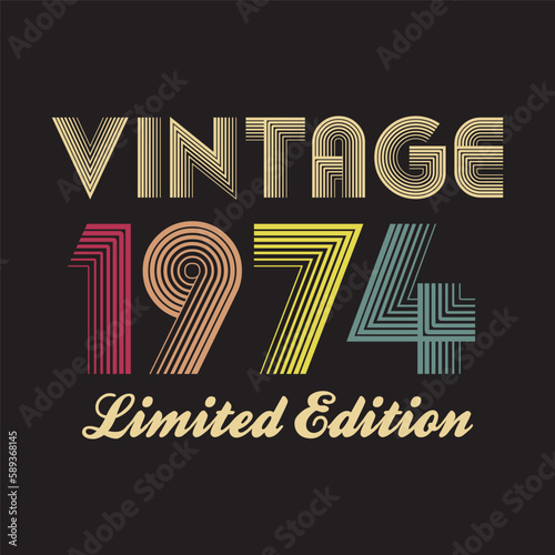 1974 vintage retro t shirt design vector