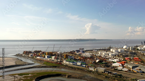 Aerial view of Port of Anchorage, Alaska 