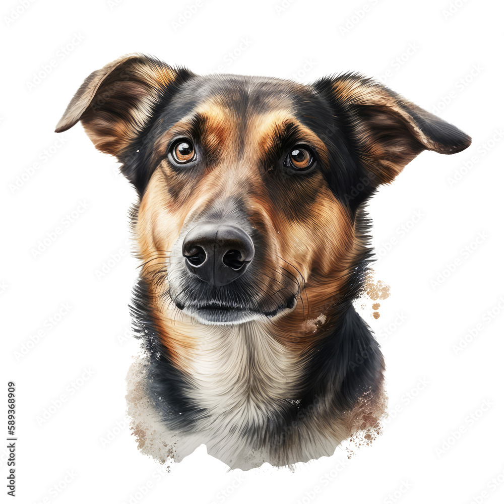 Realistic dog on transparent background Realistic dog on transparent background