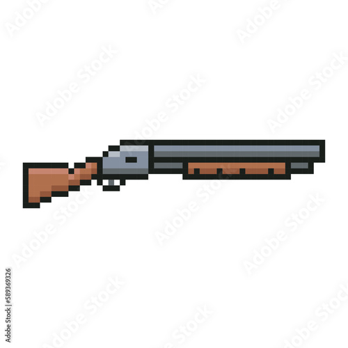 Shotgun, pixel art battle object