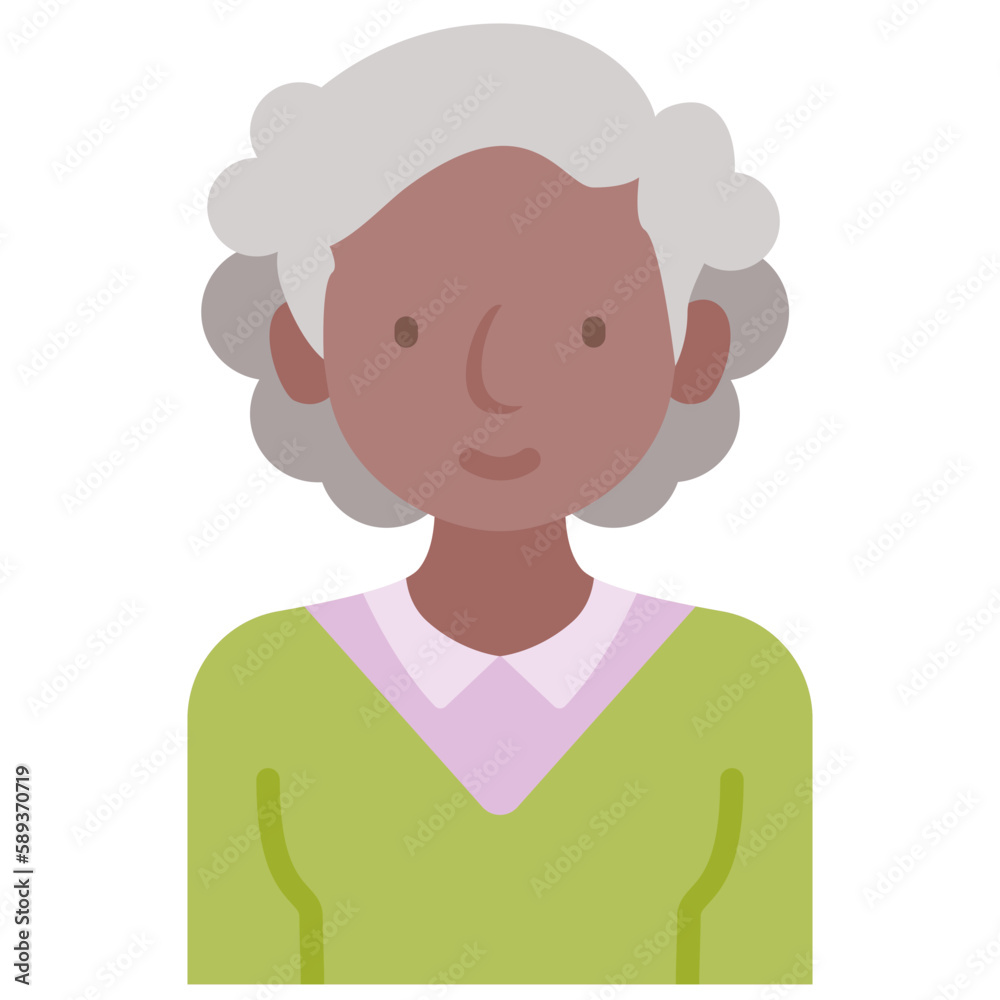 elder female avatar flat icon elder female avatar flat icon