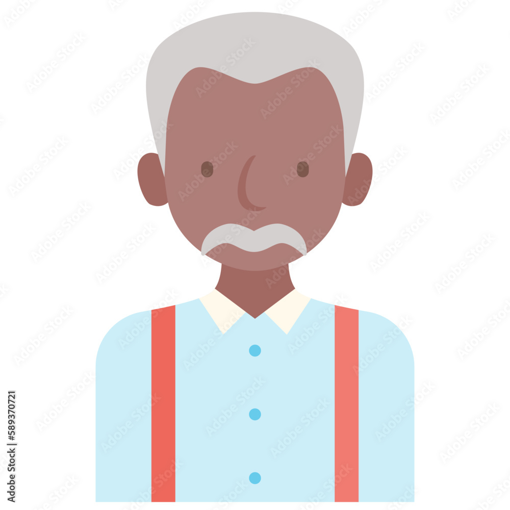 elder male avatar flat icon