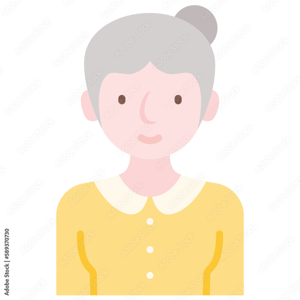elder female avatar flat icon