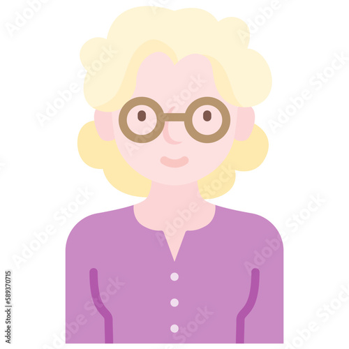 elder female avatar flat icon