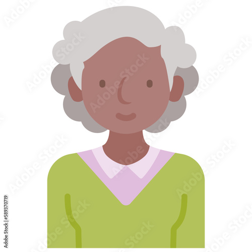 elder female avatar flat icon