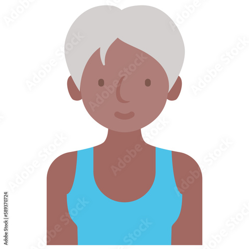 elder female avatar flat icon